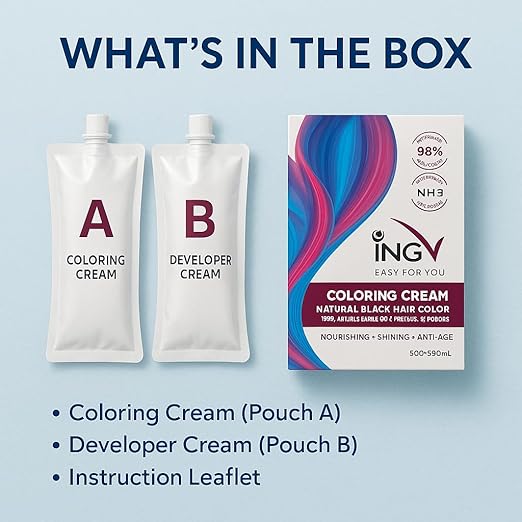 ING V Hair Color - Ammonia Free-Allergy Free - 1000ml