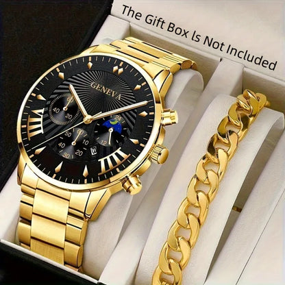 Pack of 2 Fashion Mens Stainless Steel Watches
